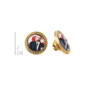 EMİN ZAMAK ATALI RESİMLİ YAKA ROZET 30'LU