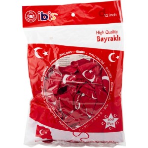 İBİS BAYRAK BASKILI BALON 100'LÜ