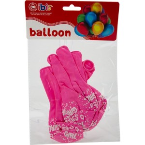 5'Lİ İTHAL PEMBE İT'S A GİRL BALON İBİS-1129-10