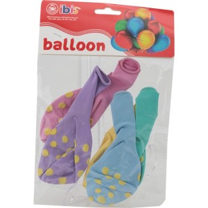 5'Lİ İTHAL ÇEPEÇEVRE PUANTİYE DESENLİ BALON İBİS-1129-14