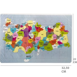 ORTA BOY HARİTA YAPBOZ 48 PARÇA 24'LÜ